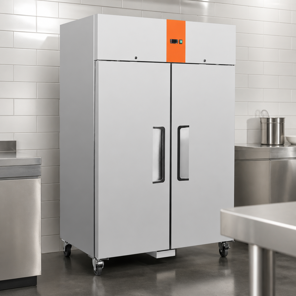 Commercial Double Door Upright Fridge 1200Ltr Stainless Steel