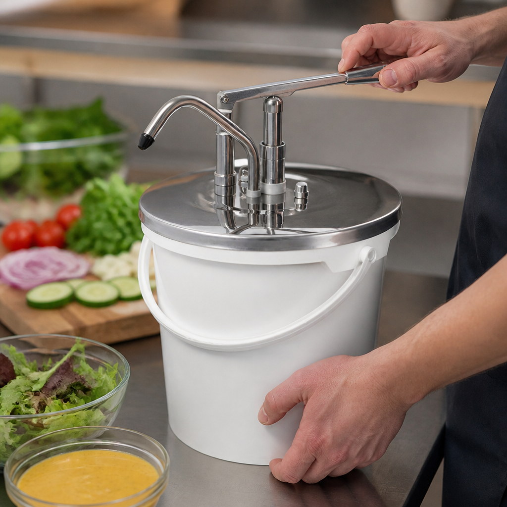 10L Commercial Lever Sauce Dispenser with Adjustable Dosage