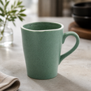 340ml Commercial Green Chia Mugs - Set of 6 Porcelain Cups