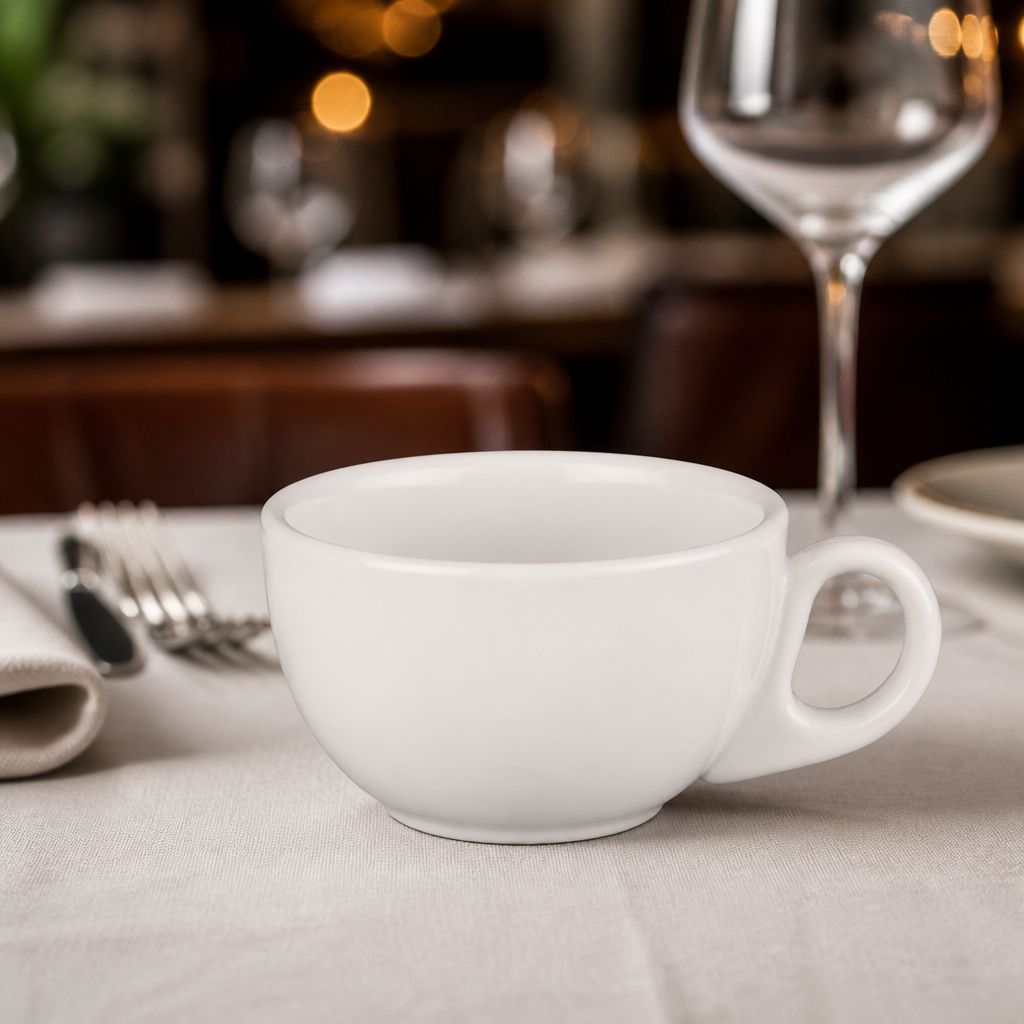 Cappuccino Cups 220ml Porcelain 24 Pack for Catering Events