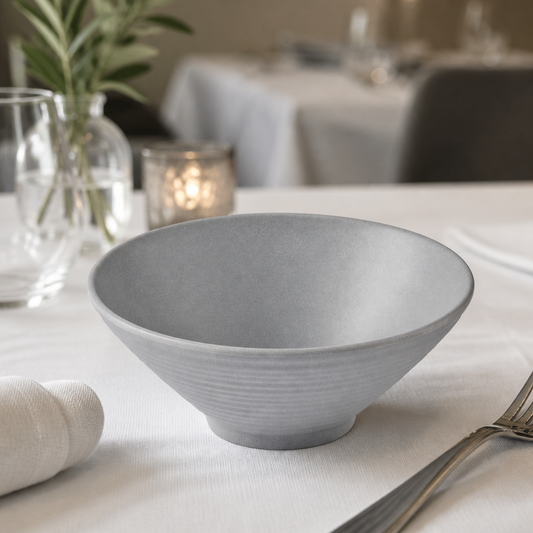 Commercial Melamine Rippled Small Bowl 200mm 1.24 Ltr Grey