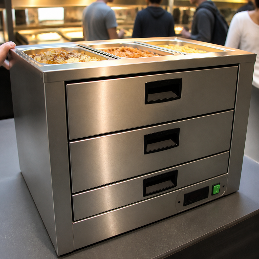 Commercial food warming drawers with 2 x 1/1 GN capacity