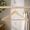 Commercial Natural Wooden Hangers 10 Pack for Cloakrooms