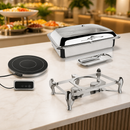 Commercial Induction Chafer Set with Stand and Heater 1/1 Size