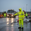 Premium High Visibility 4 in 1 Traffic Jacket - Waterproof with Reflective Tape and Multi-Use Design for Enhanced Safety