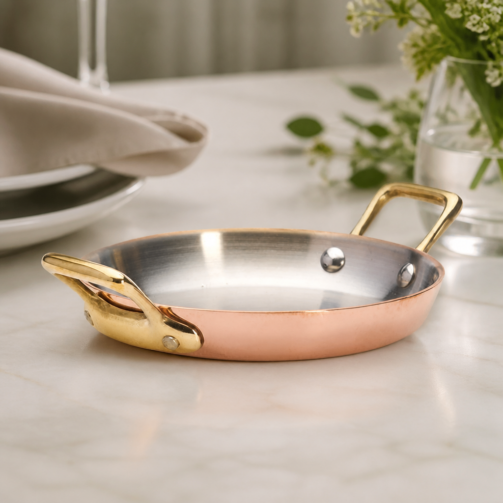 Commercial Copper Sizzler Plate 0.5 Ltr 12cm Diameter