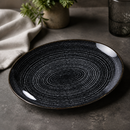 Commercial Oval Coupe Plates 317x255mm Charcoal Black 12 Pack