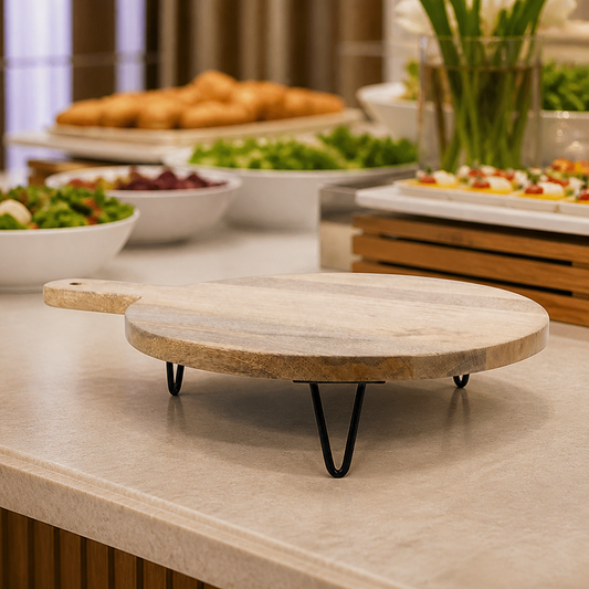 Commercial Round Display Stand Mango Wood 400x300mm