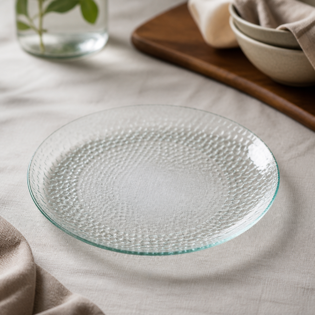 Commercial Clear Glass Round Plates 295mm - 6 Pack