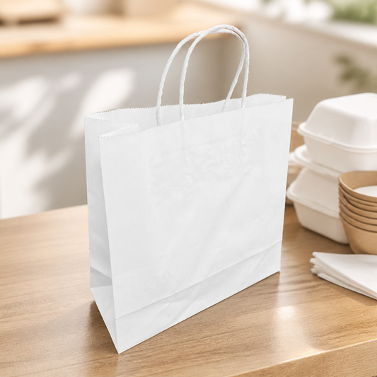 Small Recyclable Paper Bags 250 Pack for Commercial Use