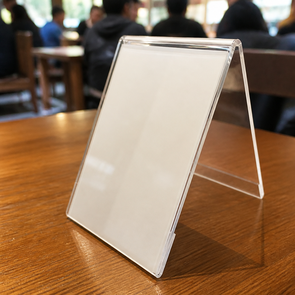 Clear Acrylic Menu Holder 43x60mm for commercial use