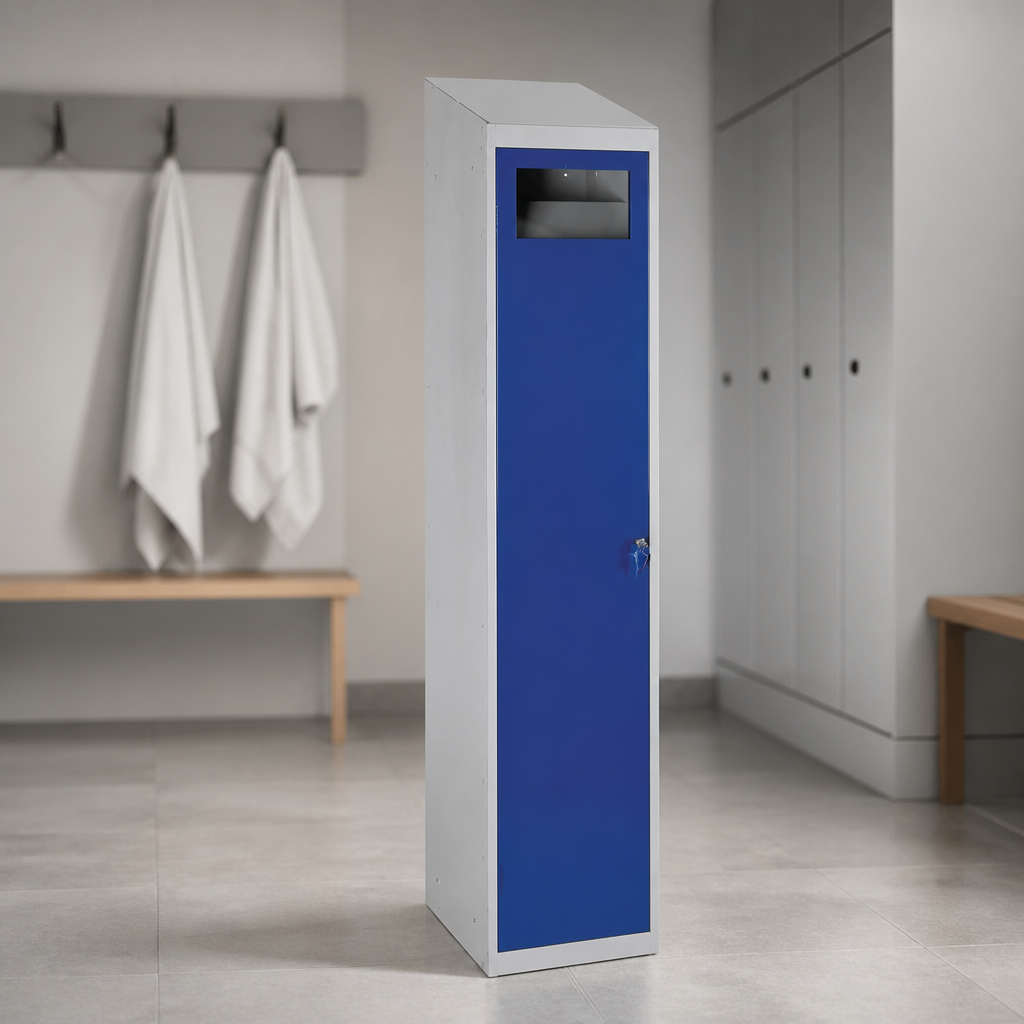 Commercial Garment Locker with Sloping Top and Key Lock 1980mm