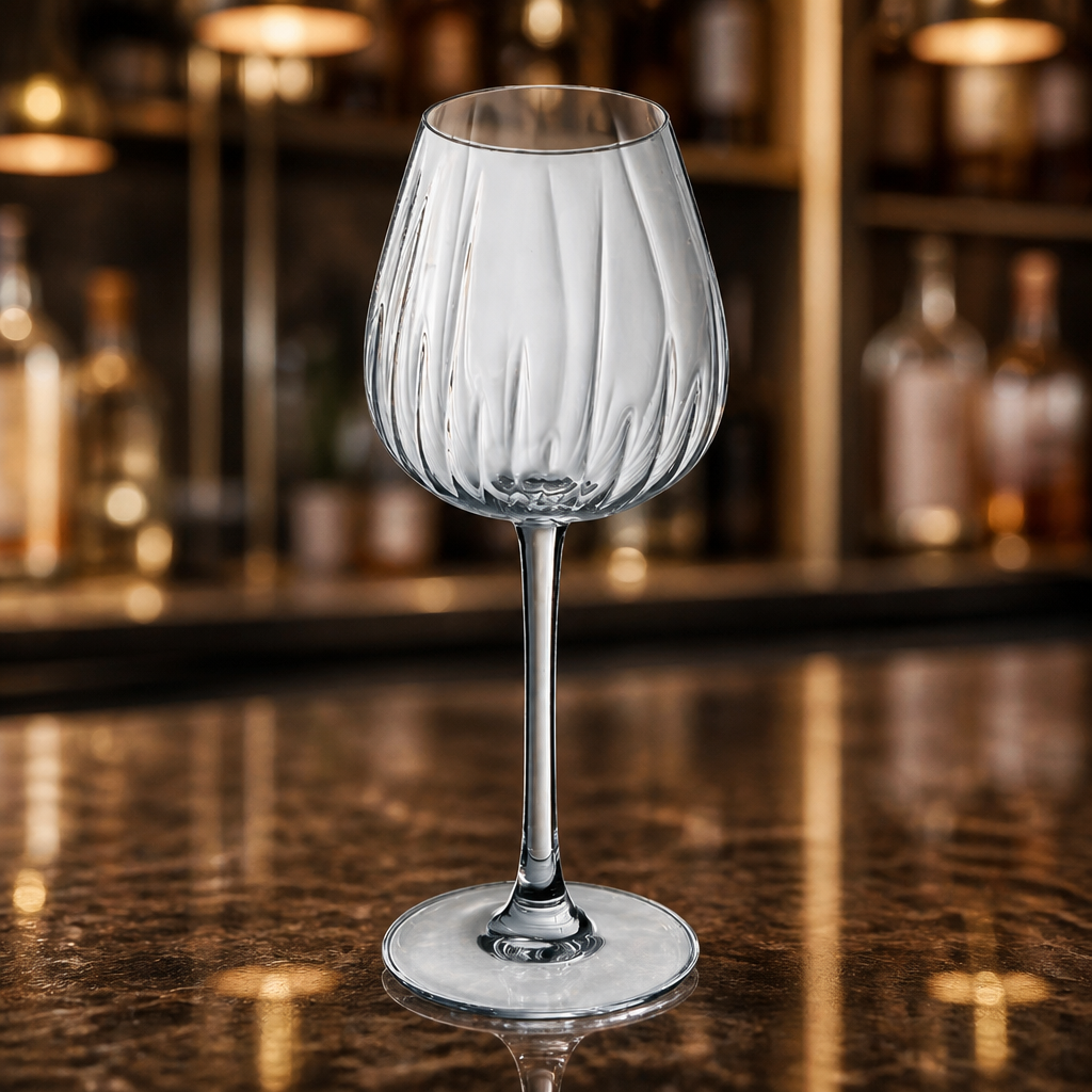 Set of 8 dishwasher safe 350ml swirly wine glasses