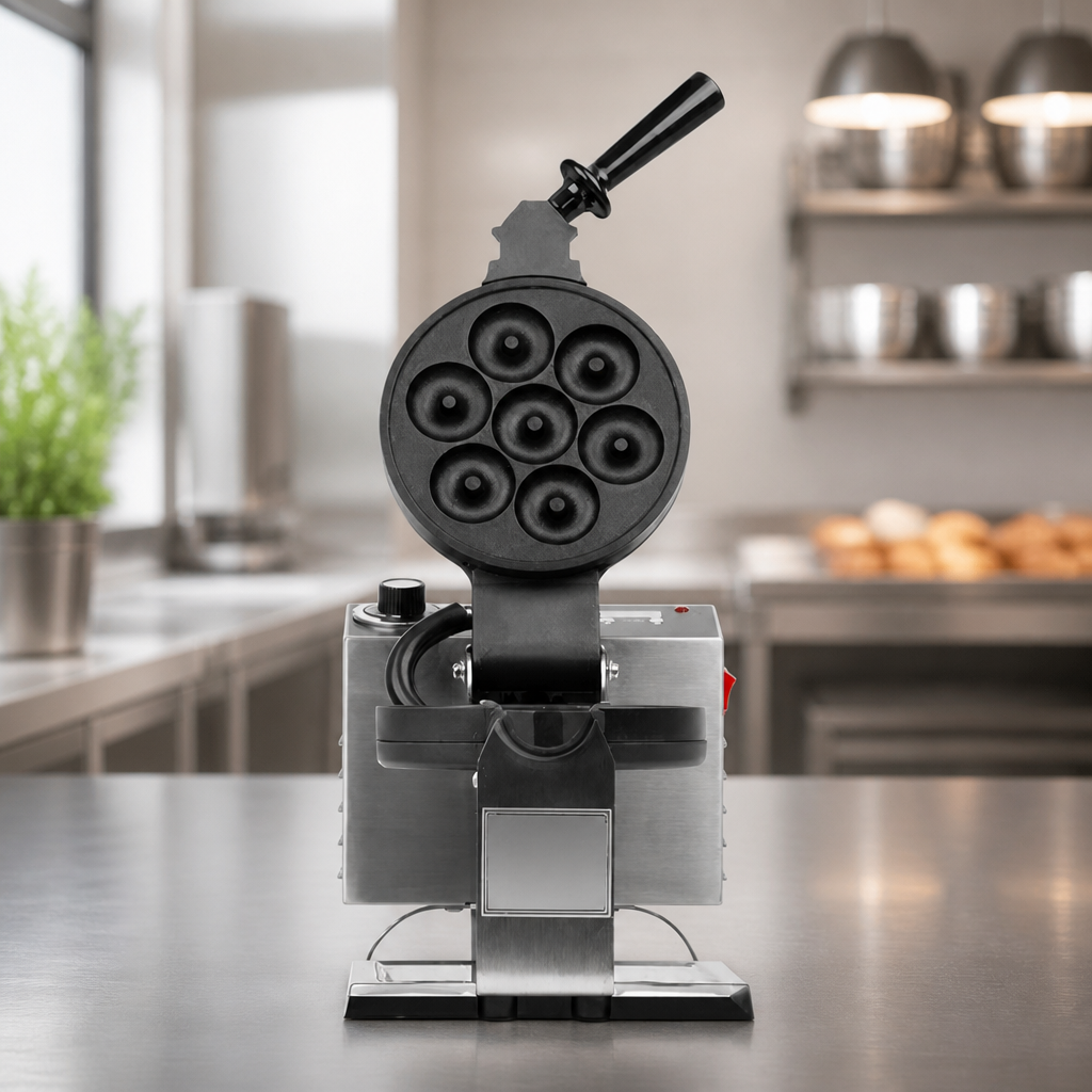 Commercial Mini Doughnut Waffle Maker 7 Waffles Capacity