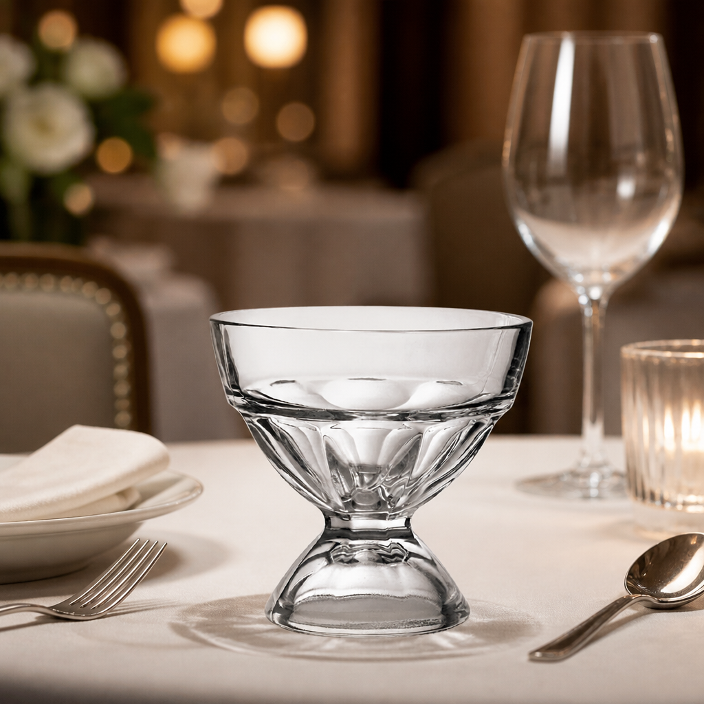 Commercial 300ml clear glass sundae glasses, 24 pack