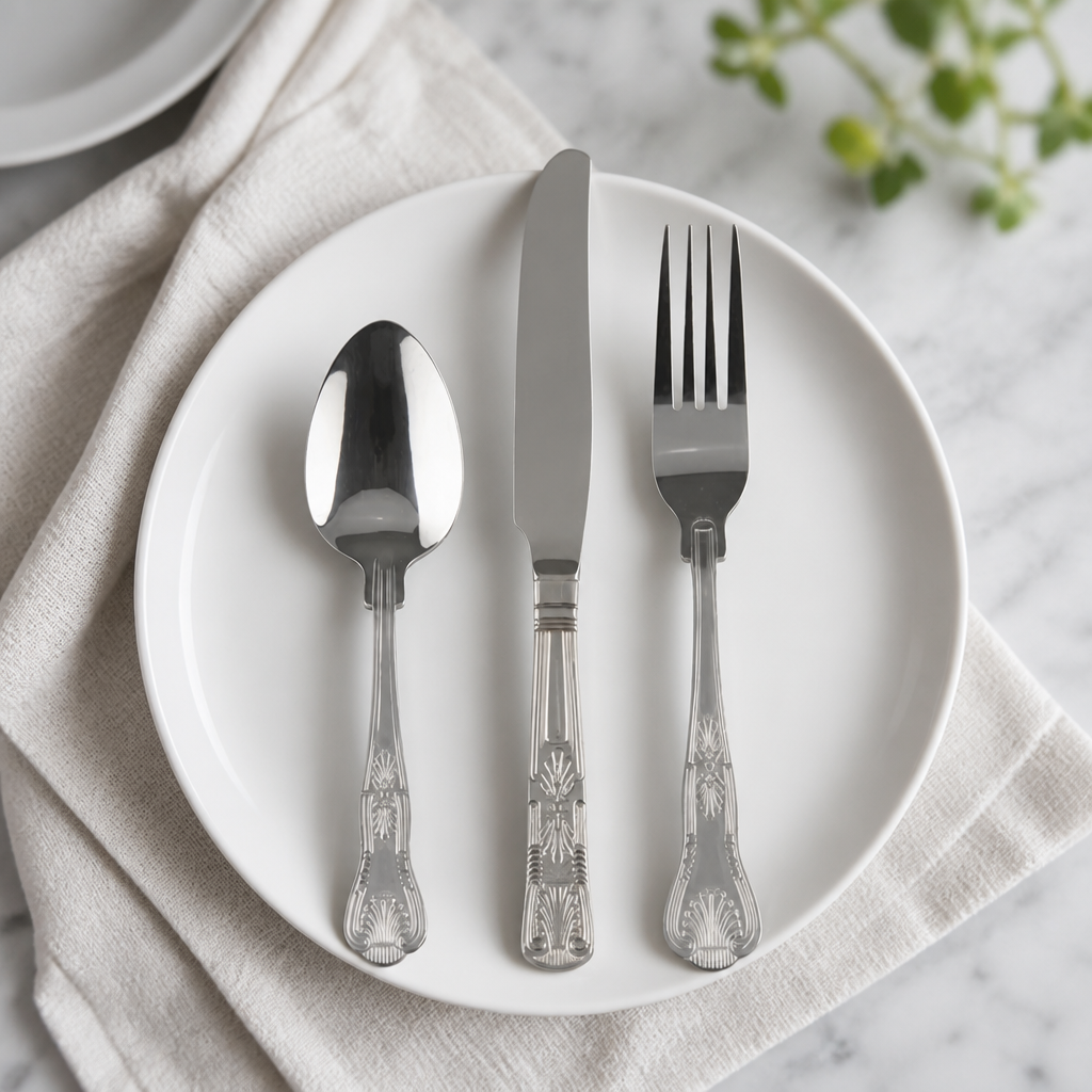 Kings style commercial cutlery sample set 3 piece stainless steel