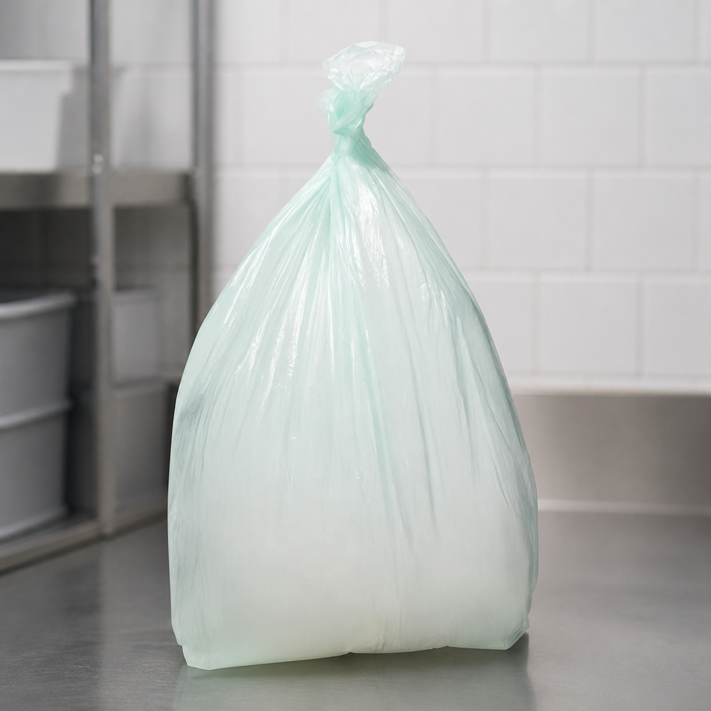 80L Commercial Green Bin Bags - Pack of 200 Durable Waste Bags