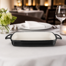 Commercial Cast Iron Roasting Dish 1.8Ltr Rectangular Black