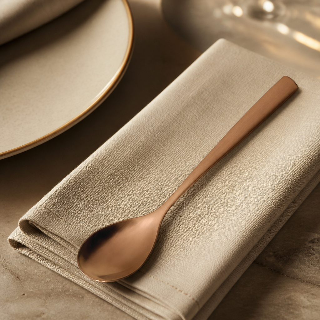 Set of 12 Copper Coffee Spoons in modern design