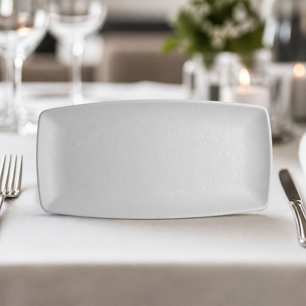 Commercial Melamine Rectangle Plates 330x165mm 12 Pack