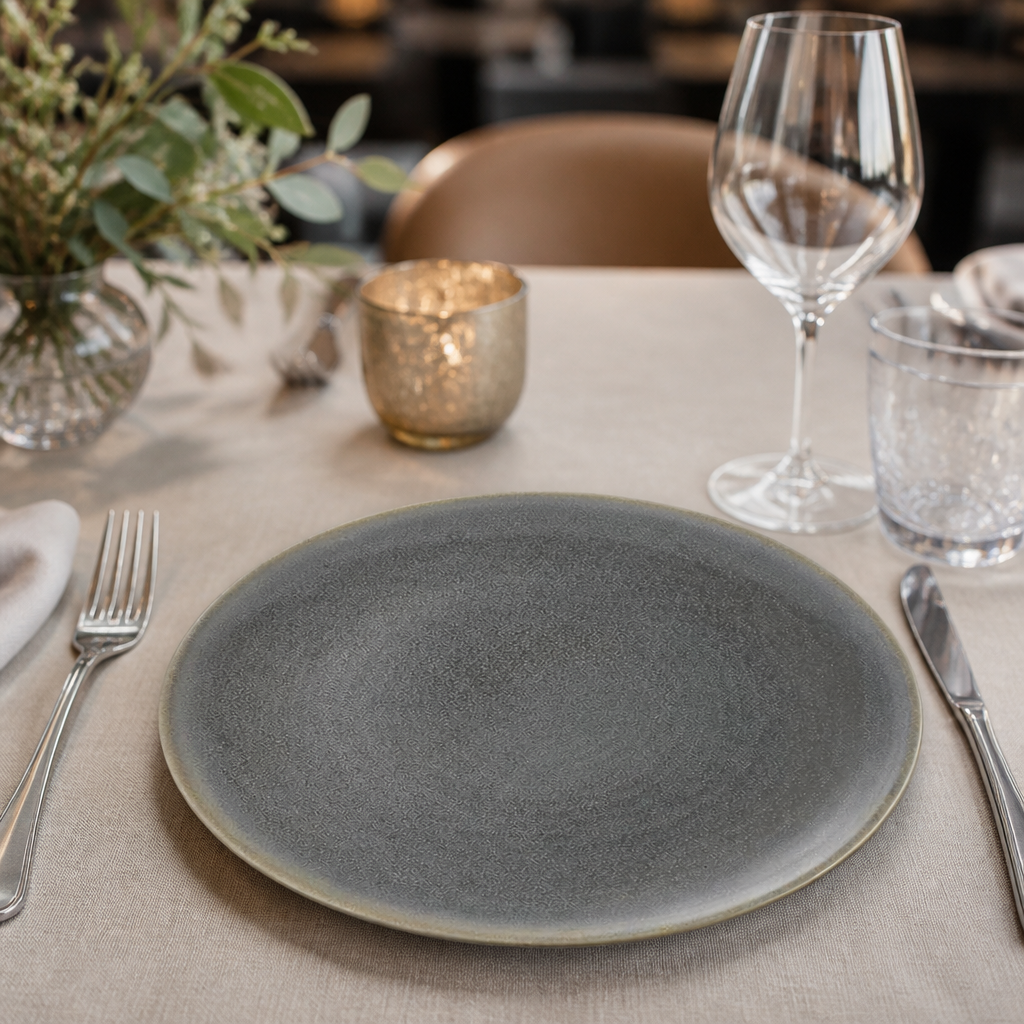 Commercial Coupe Plates Grey 295mm Vitrified Stoneware 6 Pack