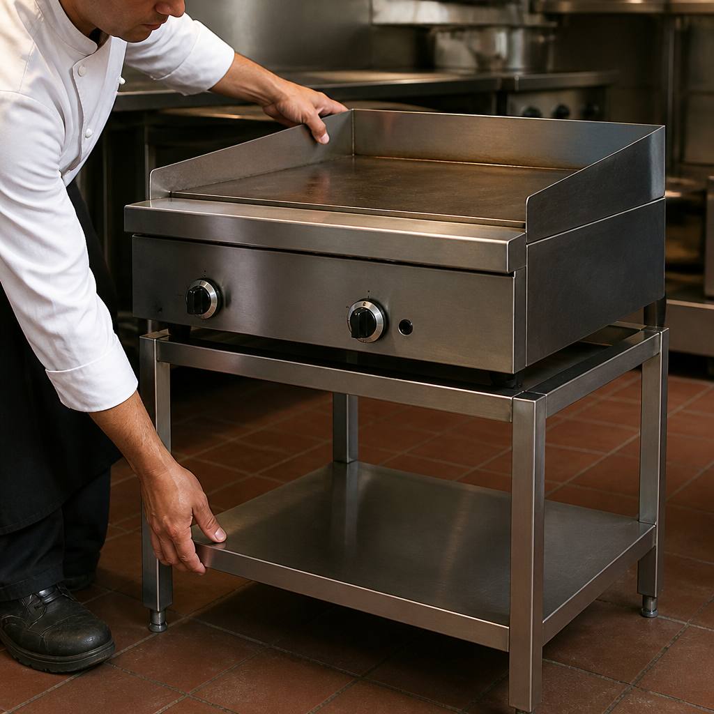 Commercial stainless steel stand for countertop units 900mm