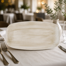 Commercial Chef's Oblong Plates 350x187mm Natural (6 Pack)