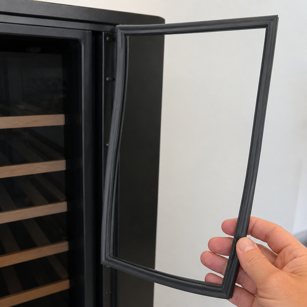 Replacement door for 28 bottle commercial wine cooler