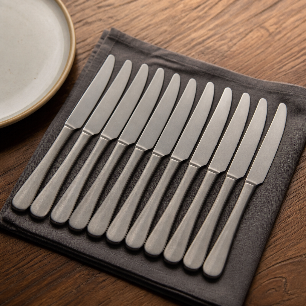 Commercial Stainless Steel Table Knives 12 Pack Vintage Cutlery