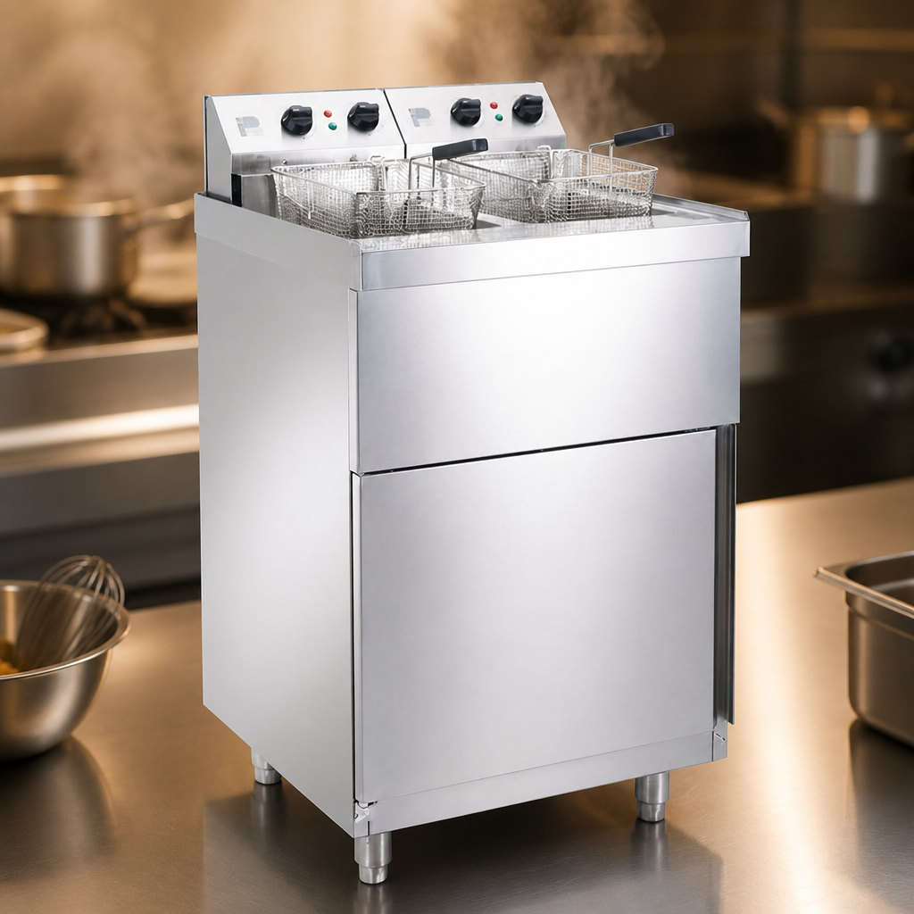 Commercial Free Standing Electric Fryer 2 x 9Ltr Capacity