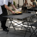 Commercial Folding Table Rectangular 1100x700mm Black Steel