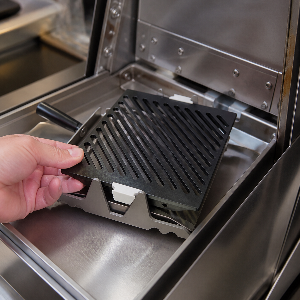 Low Opening Commercial Panini Press with Flat Plate 302mm