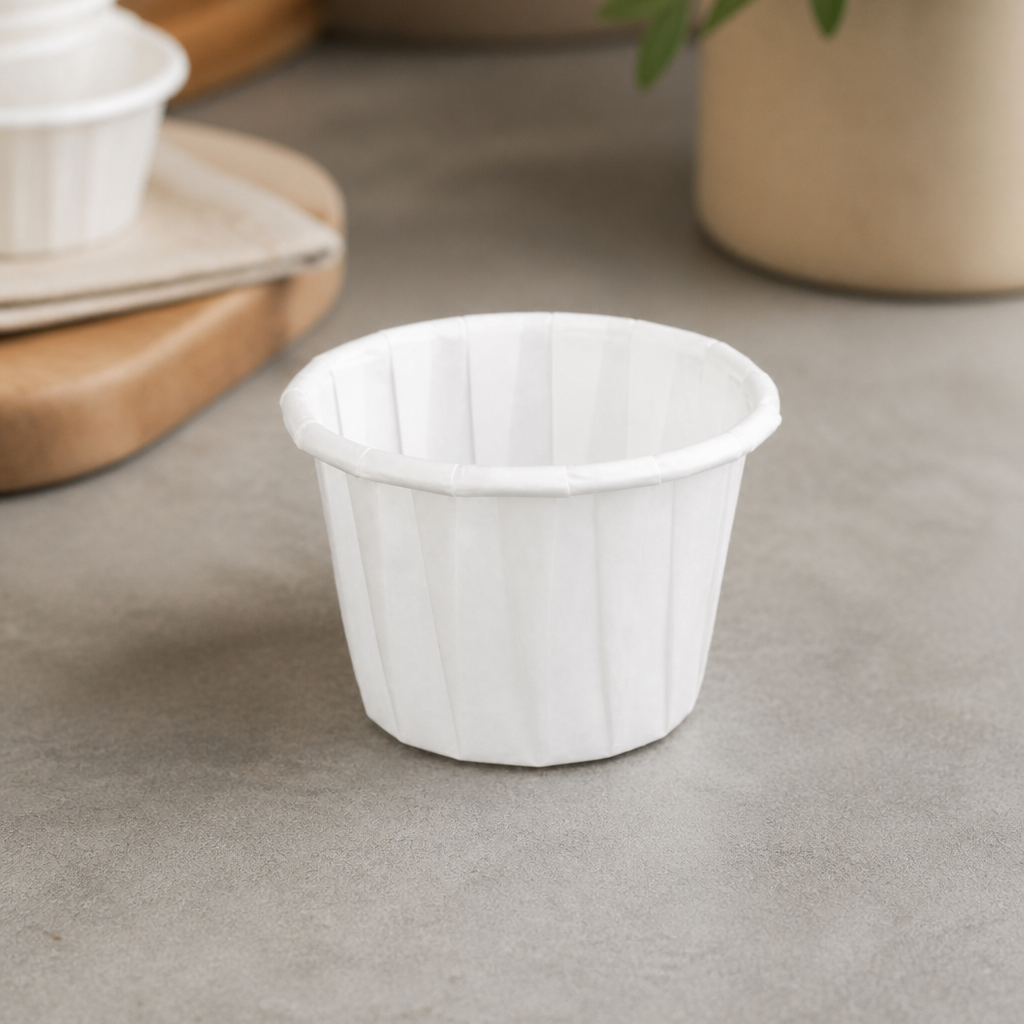 Small 1oz Disposable Paper Sauce Pots 250 Pack Commercial Use