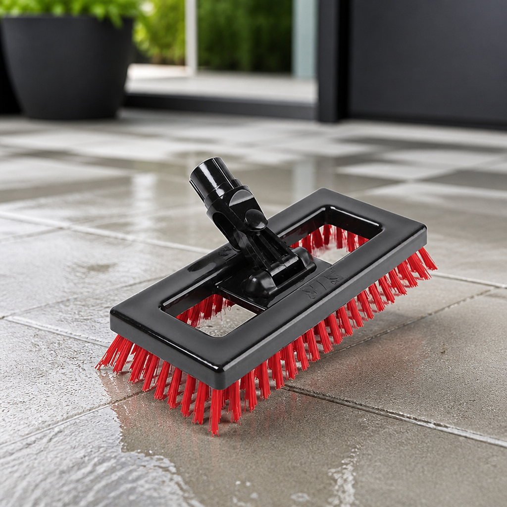 Commercial Deck Scrubber Brush Red 235mm for Washroom Use