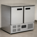 Commercial Double Door Counter Fridge with Granite Work Top 240Ltr