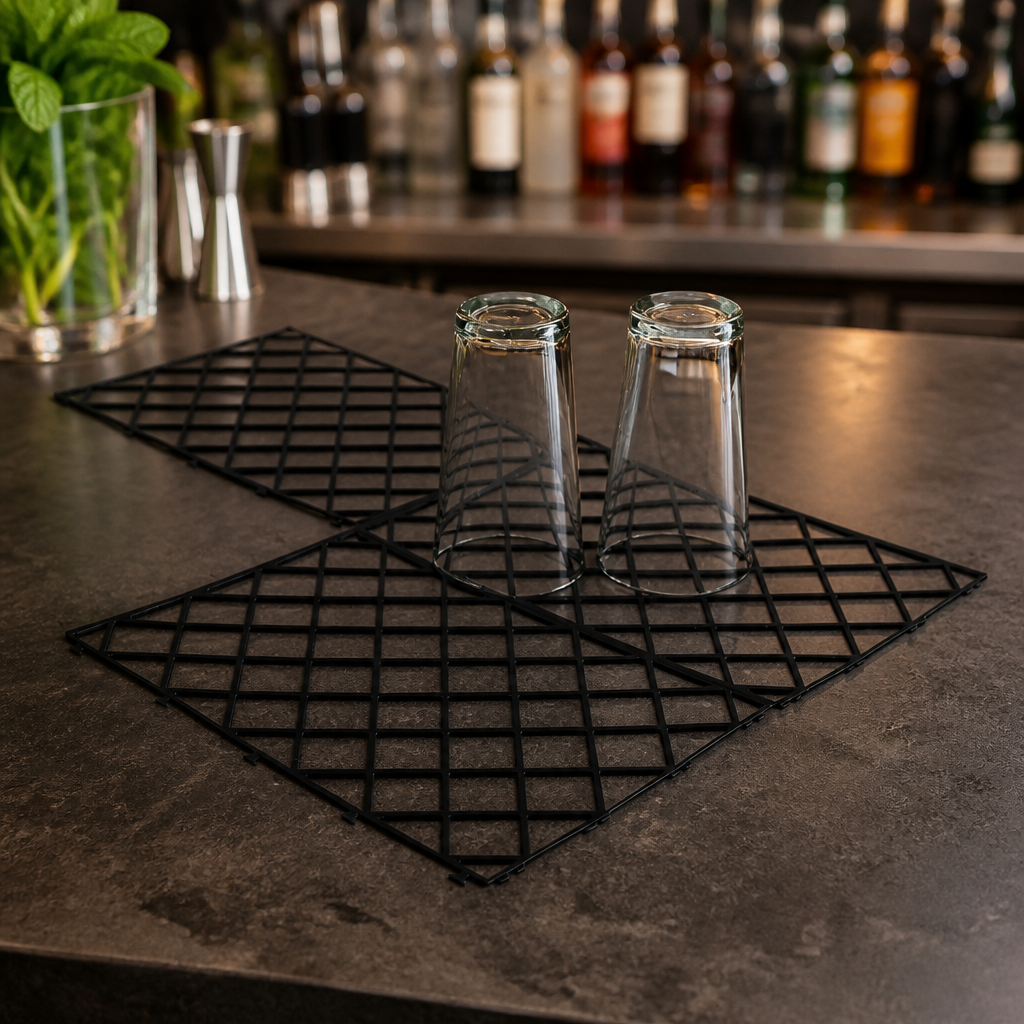 Commercial Interlocking Glass Mats Shelf Liners 10 Pack