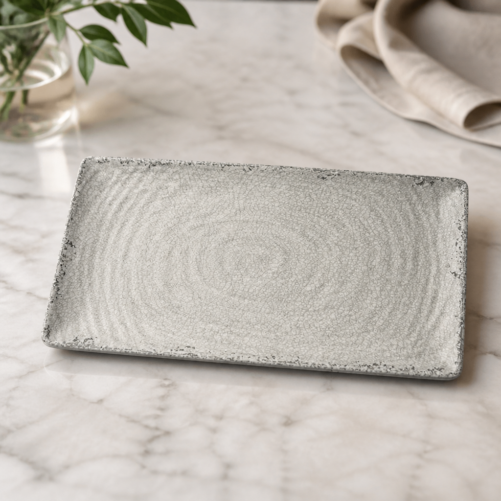 Stone melamine gastronome platter 1/3 size 324 x 175mm
