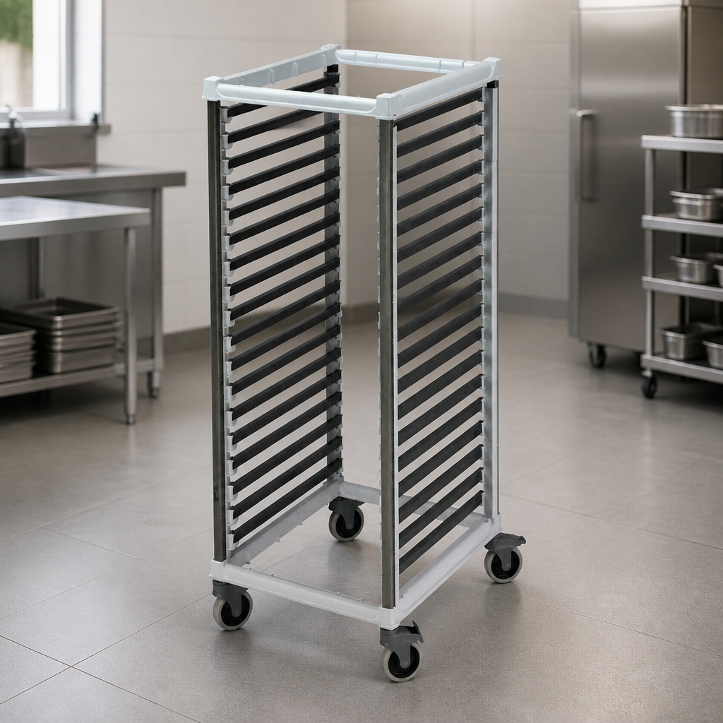 Commercial Racking Trolley 36 Tray Capacity for Food Transport