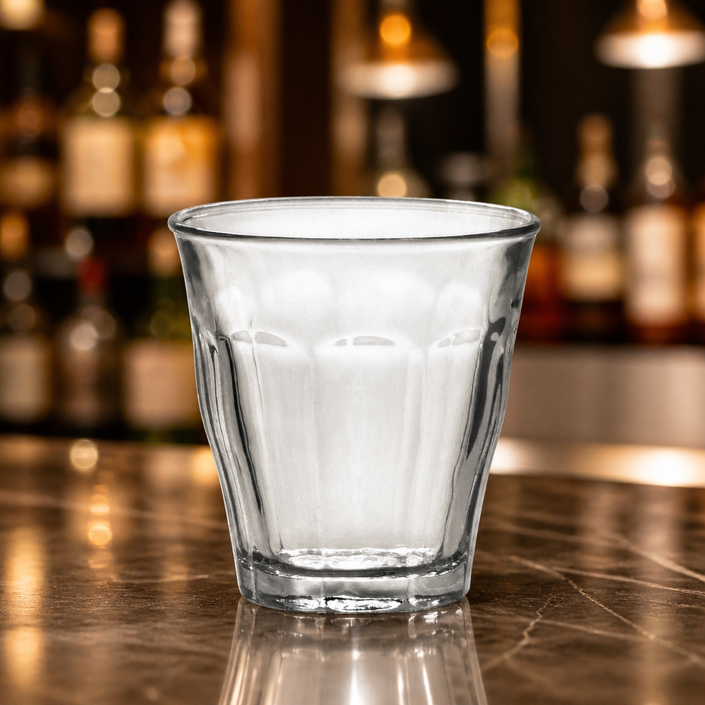 Commercial 90ml clear tumblers in a 6 pack