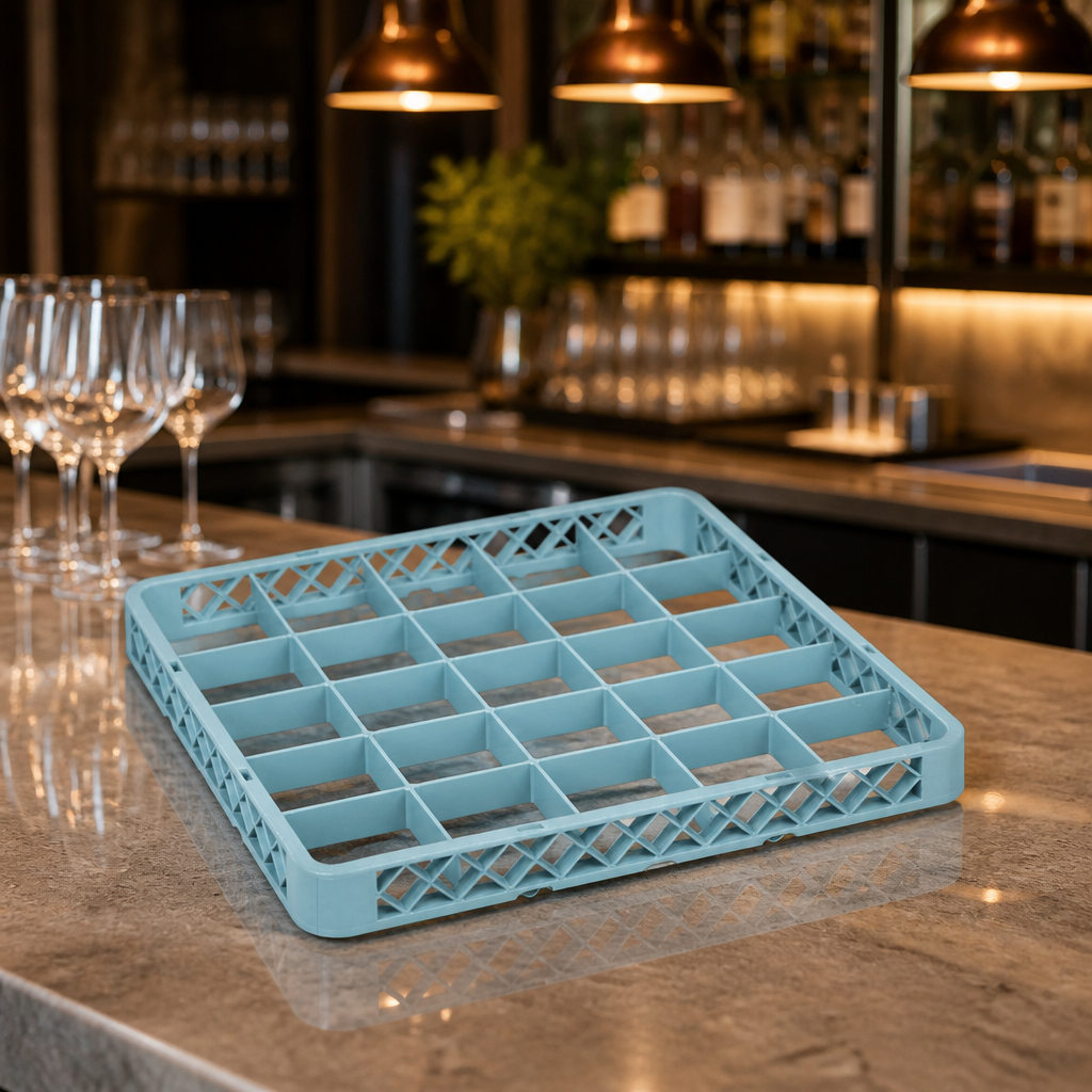 25 Compartment Glass Rack Extender for Commercial Warewashing