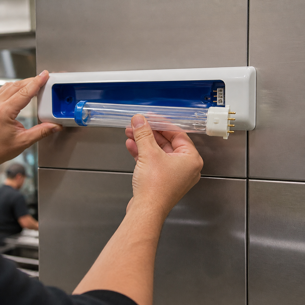 Commercial Hygiene System Replacement Lamp and Battery Blue Cap