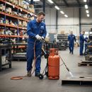 Heavy Duty Mobile Gas Cylinder Trolley for Pallet Gun Shrinkwrap Systems - High-Quality Professional Grade for Industrial and Commercial Applications