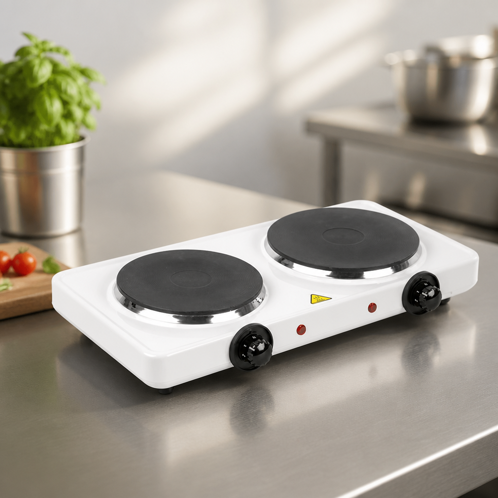 Commercial Countertop Boiling Hob Double 2500W 302mm Depth