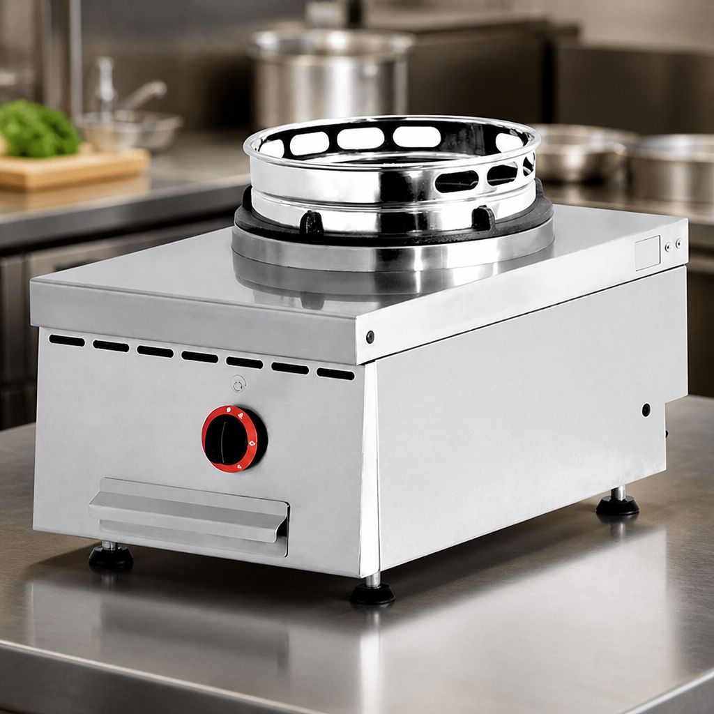 Commercial Countertop Gas Wok Burner 400mm Stainless Steel