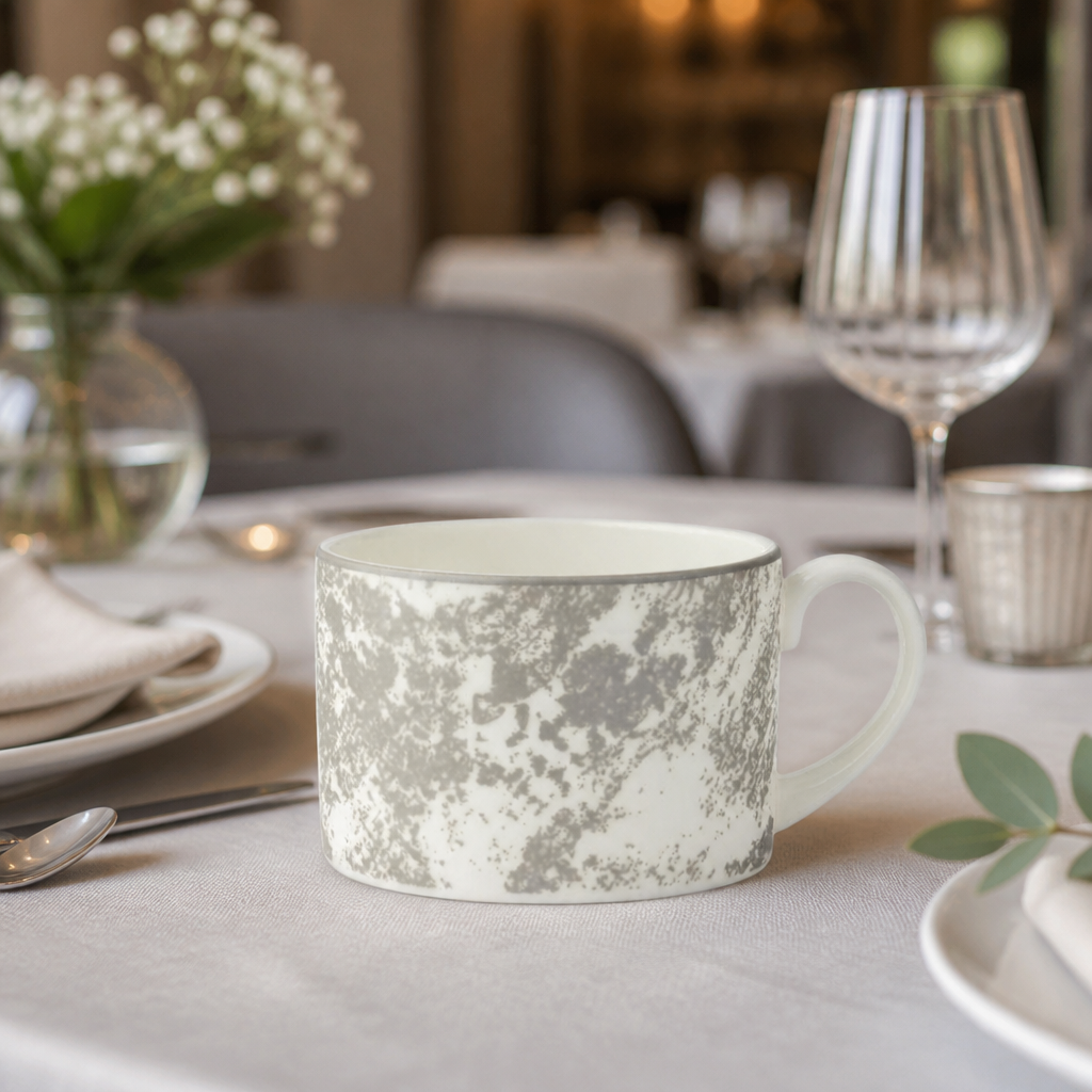 Set of 6 Crushed Velvet Grey Charnwood Cups 220ml