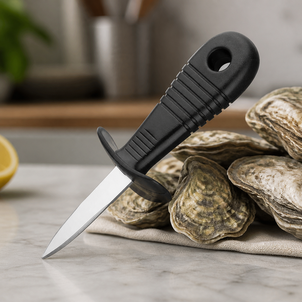 Commercial Oyster Knife with Ergonomic Handle for Safe Use