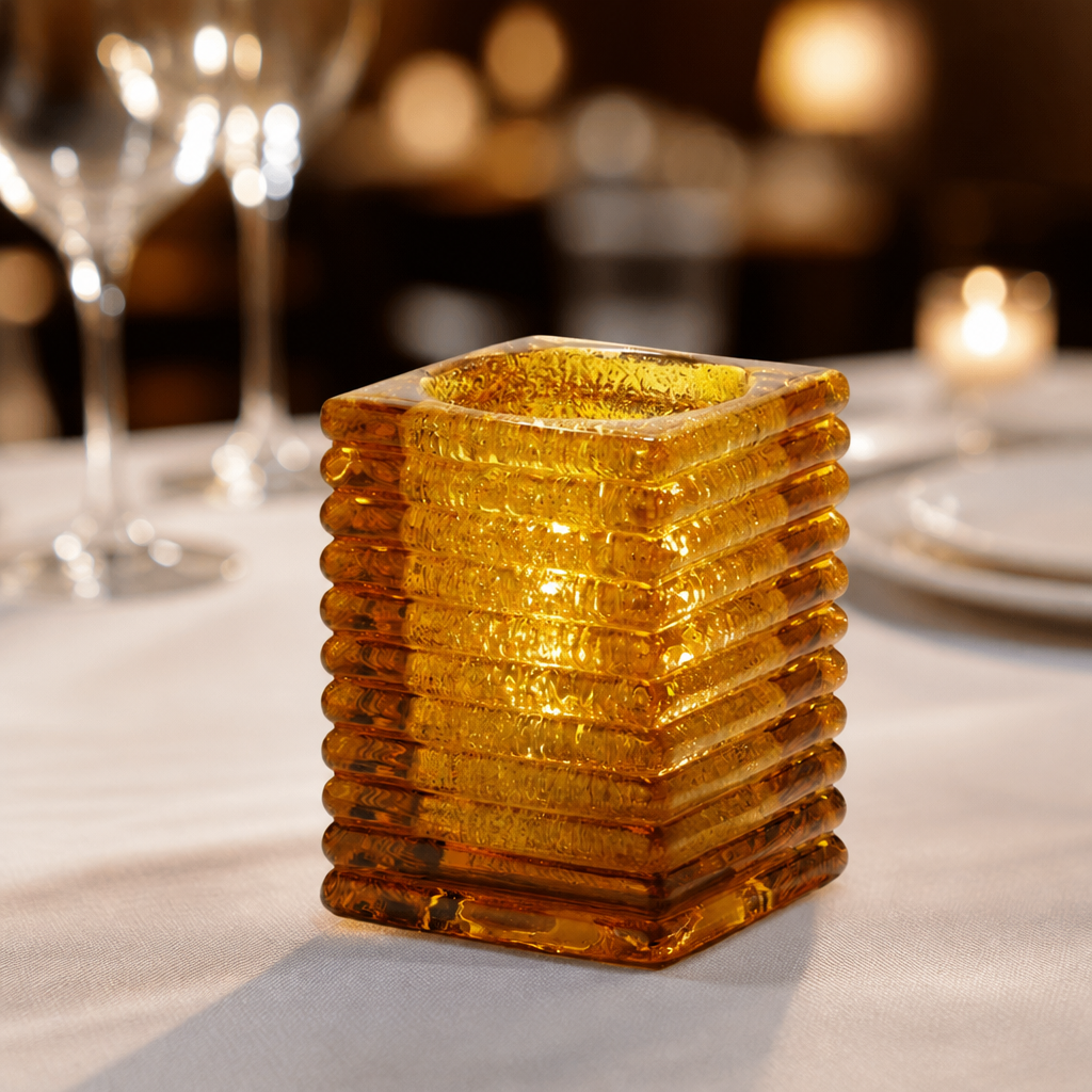 Commercial Table Lamps Amber Jewel Glasses 71x105mm 6 Pack
