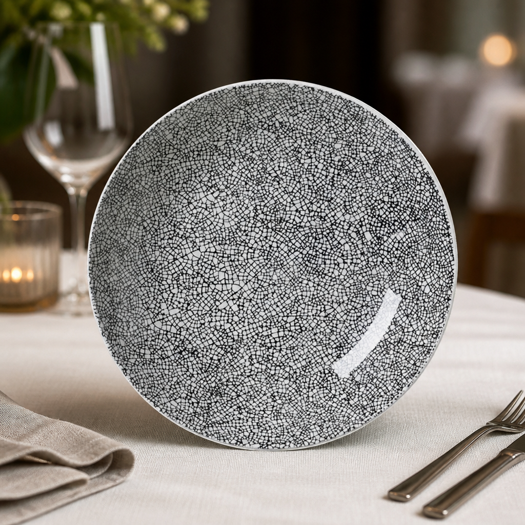 Commercial Coupe Bowls 253mm Black Crackle Finish 12 Pack