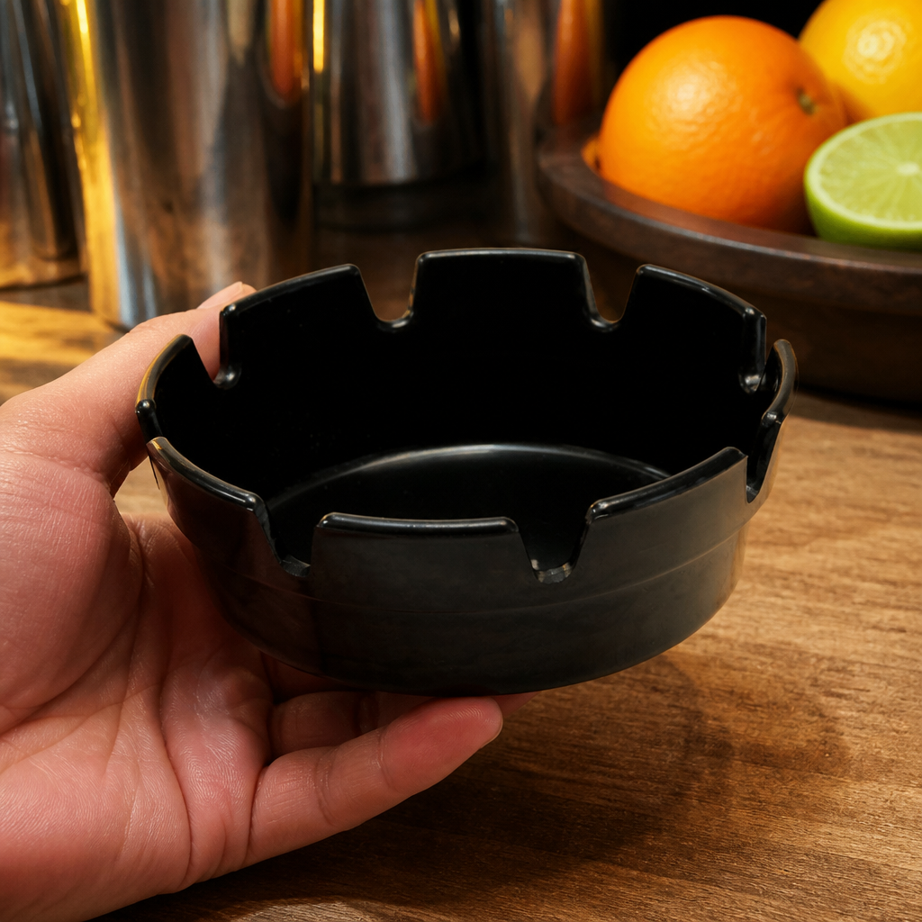Pack of 10 Commercial Outdoor Ashtrays 101mm Black Melamine