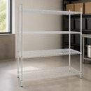 4 Tier Commercial Wire Shelving Unit 1525x610mm Adjustable
